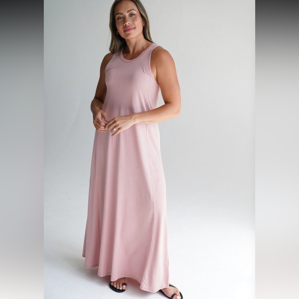 Carly Jean Los Angeles Favorite Maxi Tank Dress, Dusty Rose